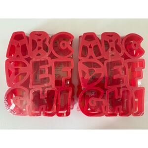 JELL-O Alphabet Jigglers Molds Bundle of 2 Red 2 Inches Tall Spell Fun Sealed